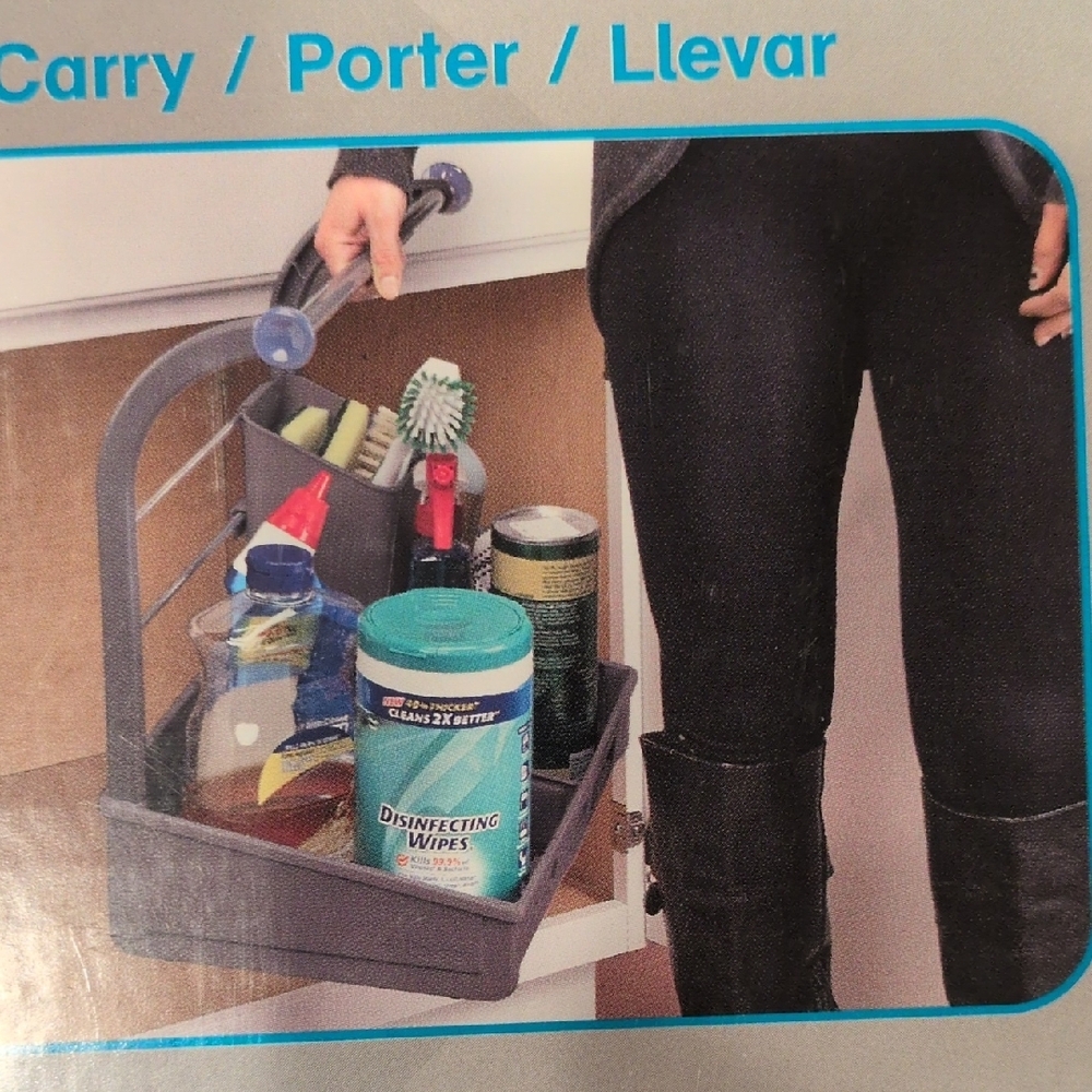 Polder Gray Storage Caddy with Handle - Picture 4 of 4